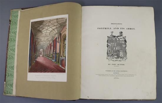 Rutter, John - Delineations of Fonthill and its Abbey, L.p. Copy, 4to, rebound half calf,